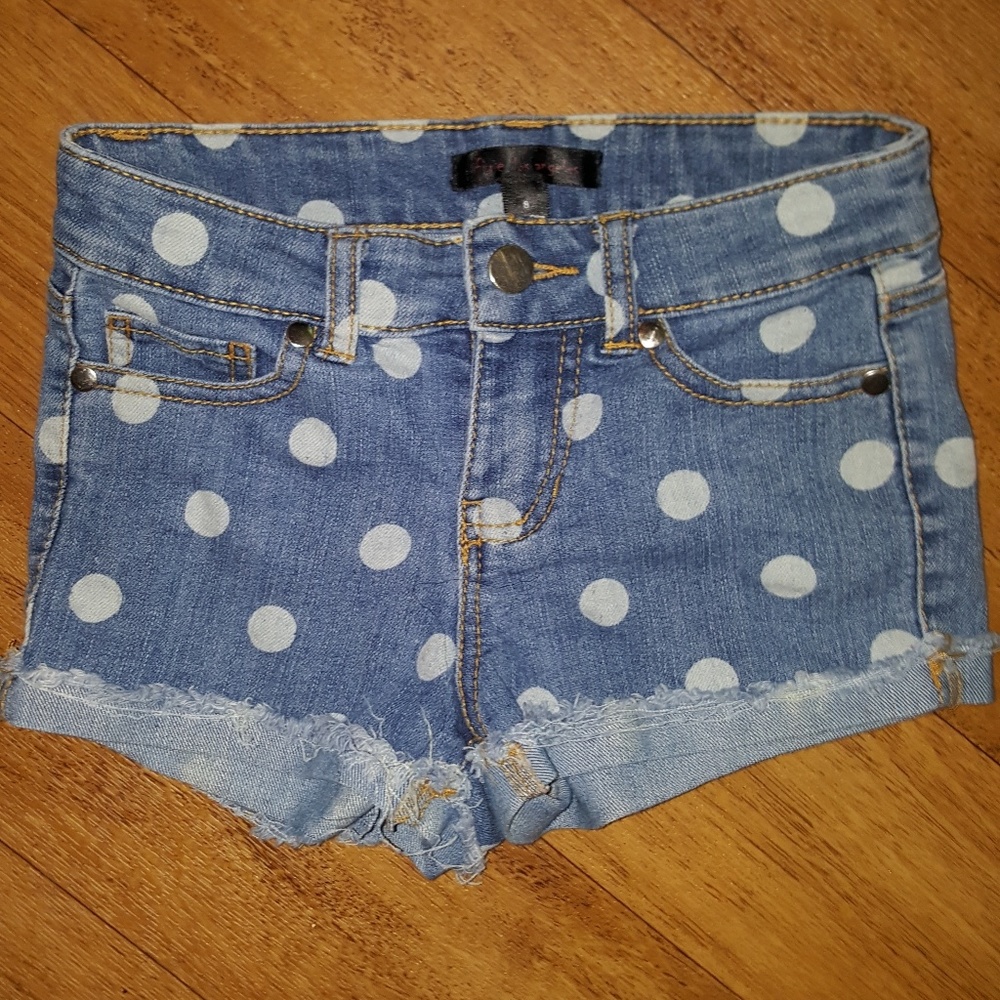 Girls poka dot jean shorts - Picture 1 of 2